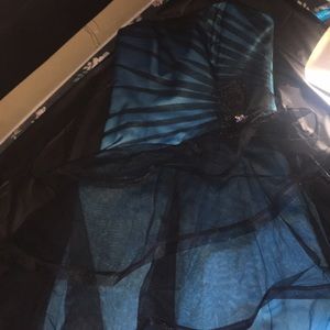 Blue dress with Black covering